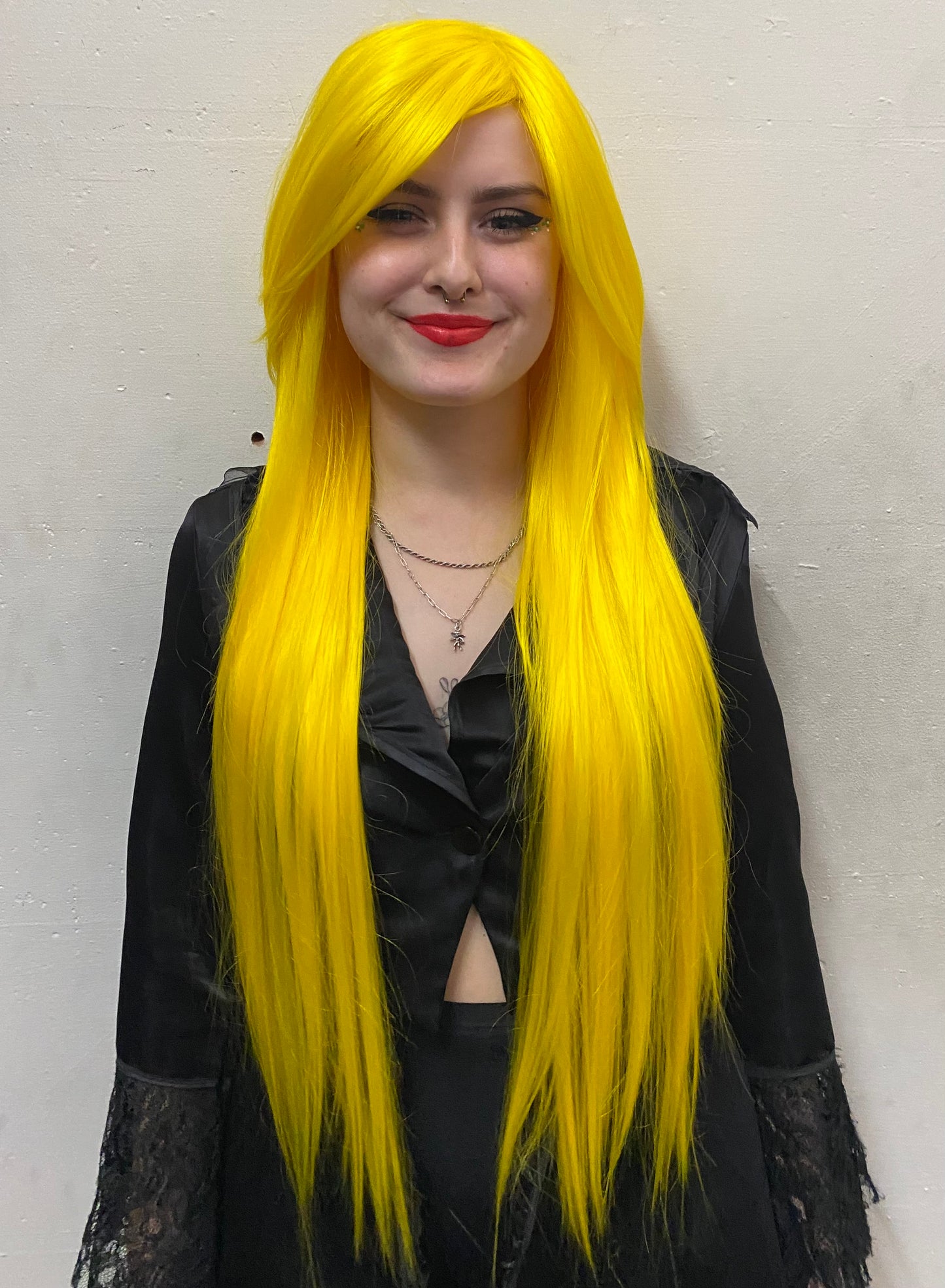 Deluxe Extra-Long Straight Yellow Wig