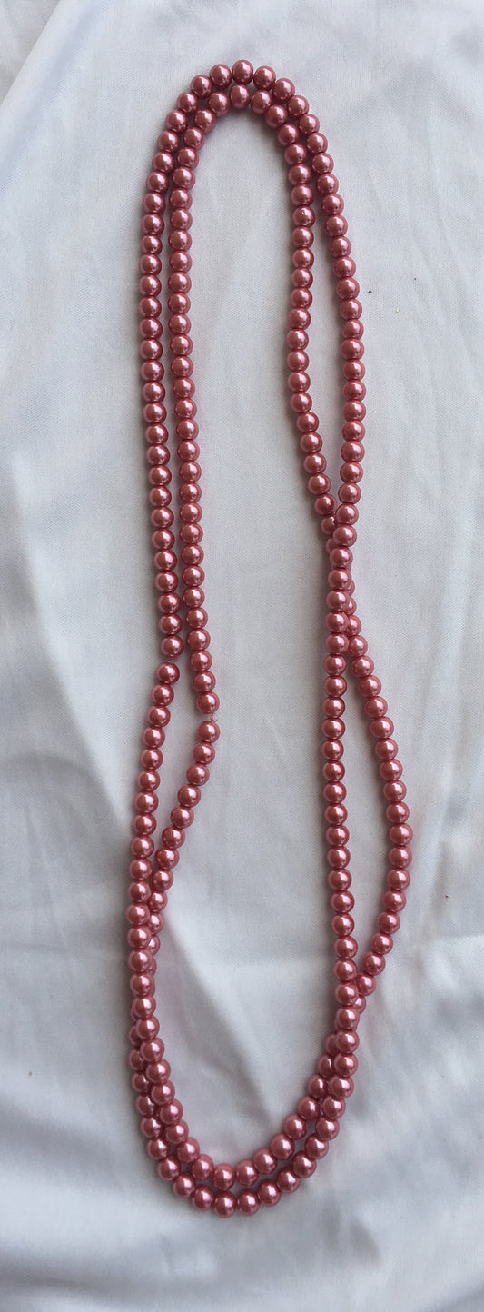 Pink Long Pearl Necklace