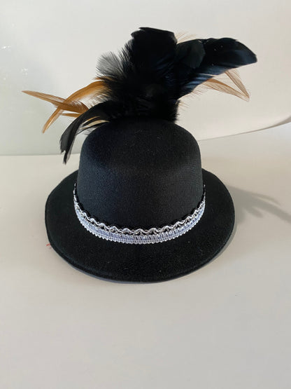 Steampunk Mini Hat Black Bow and Heart (K)