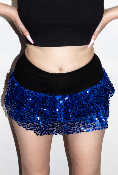 Royal Blue Sequin Mini Skirt