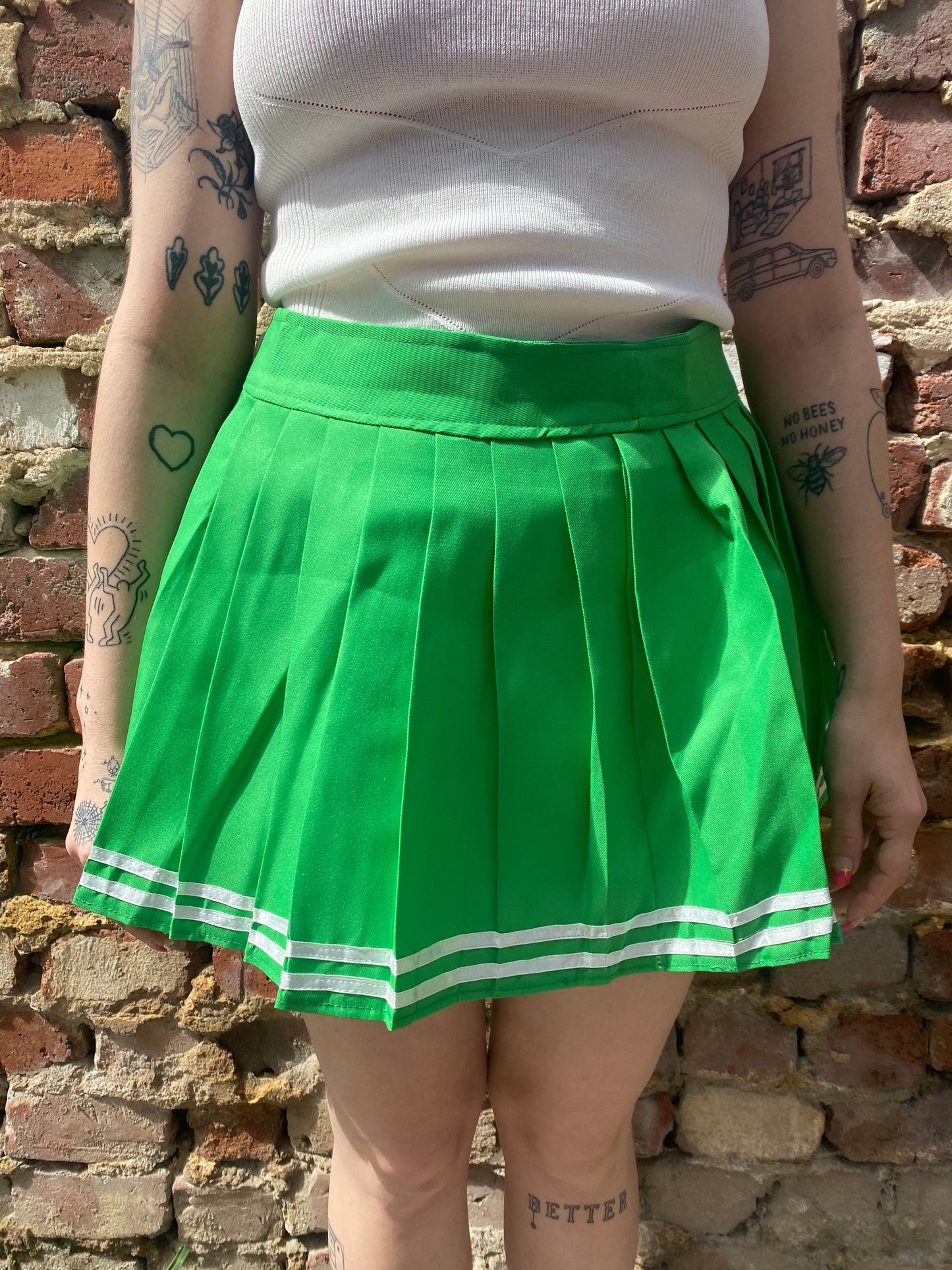 Classic Green Tennis Pleat Skirt