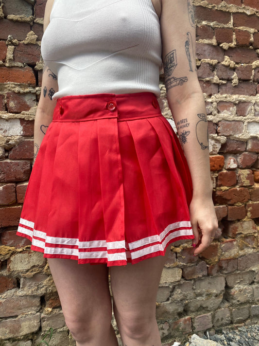 Adjustable Red Cheerleader Skirt