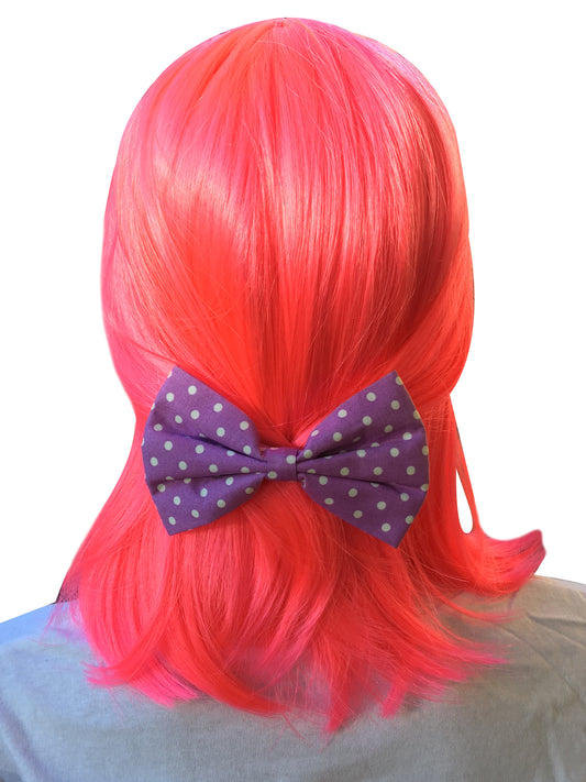 Purple Bow With Polka Dots