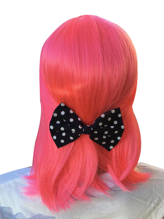 Black Bow With Polka Dots
