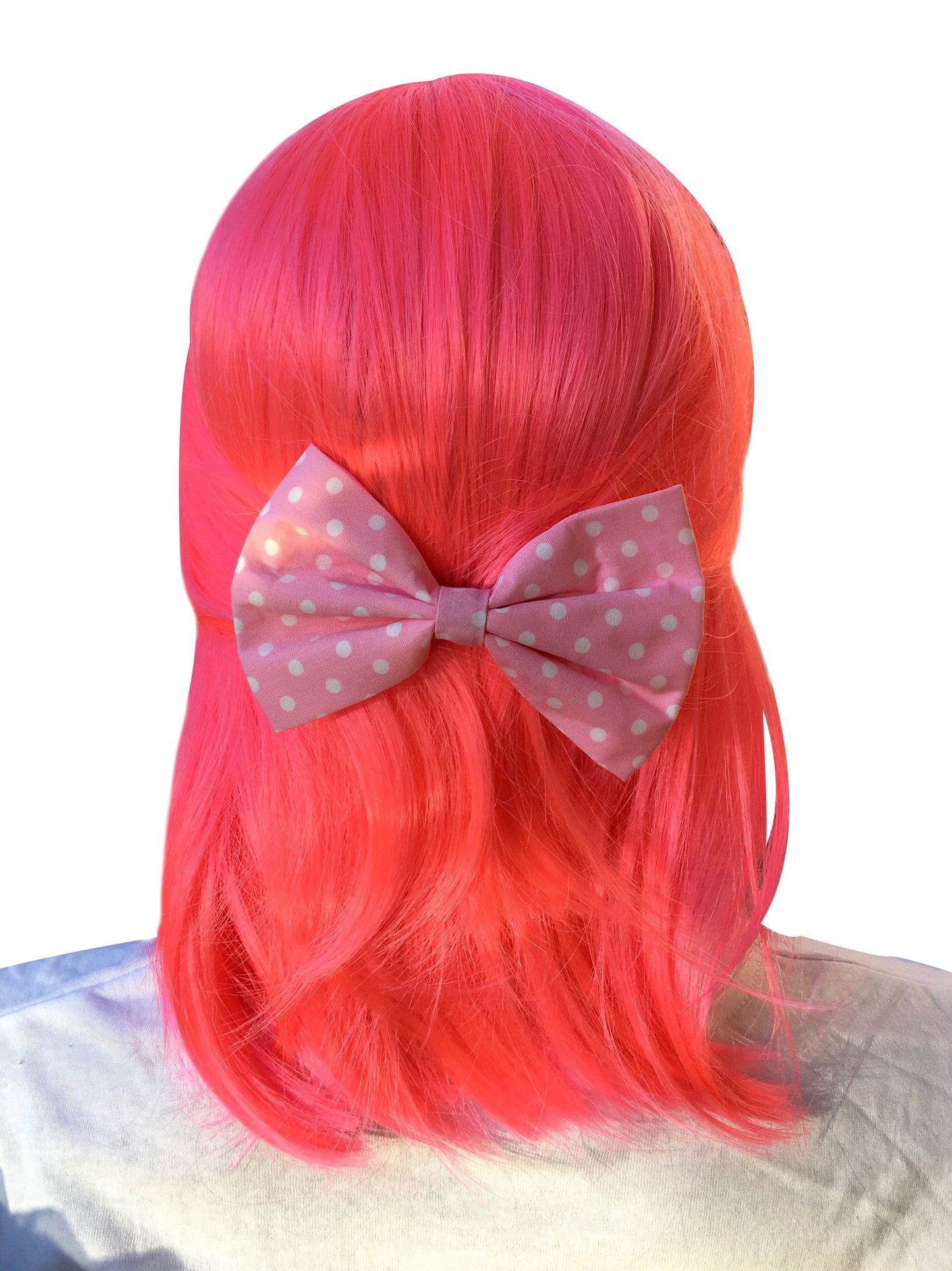 Pink Bow With Polka Dots