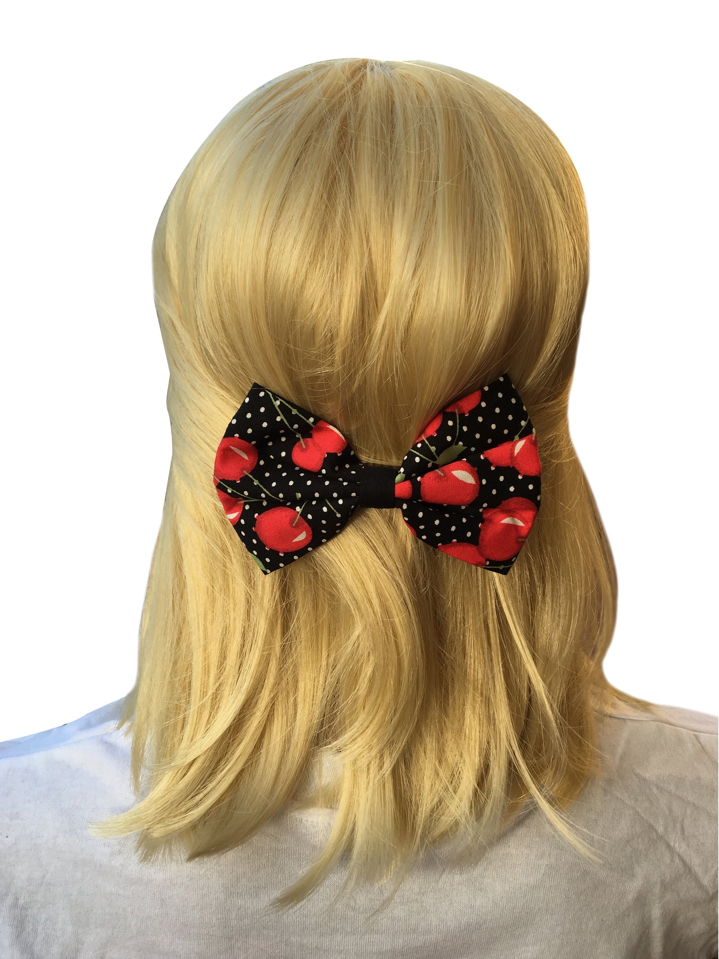 Cherry Bow With Polka Dots