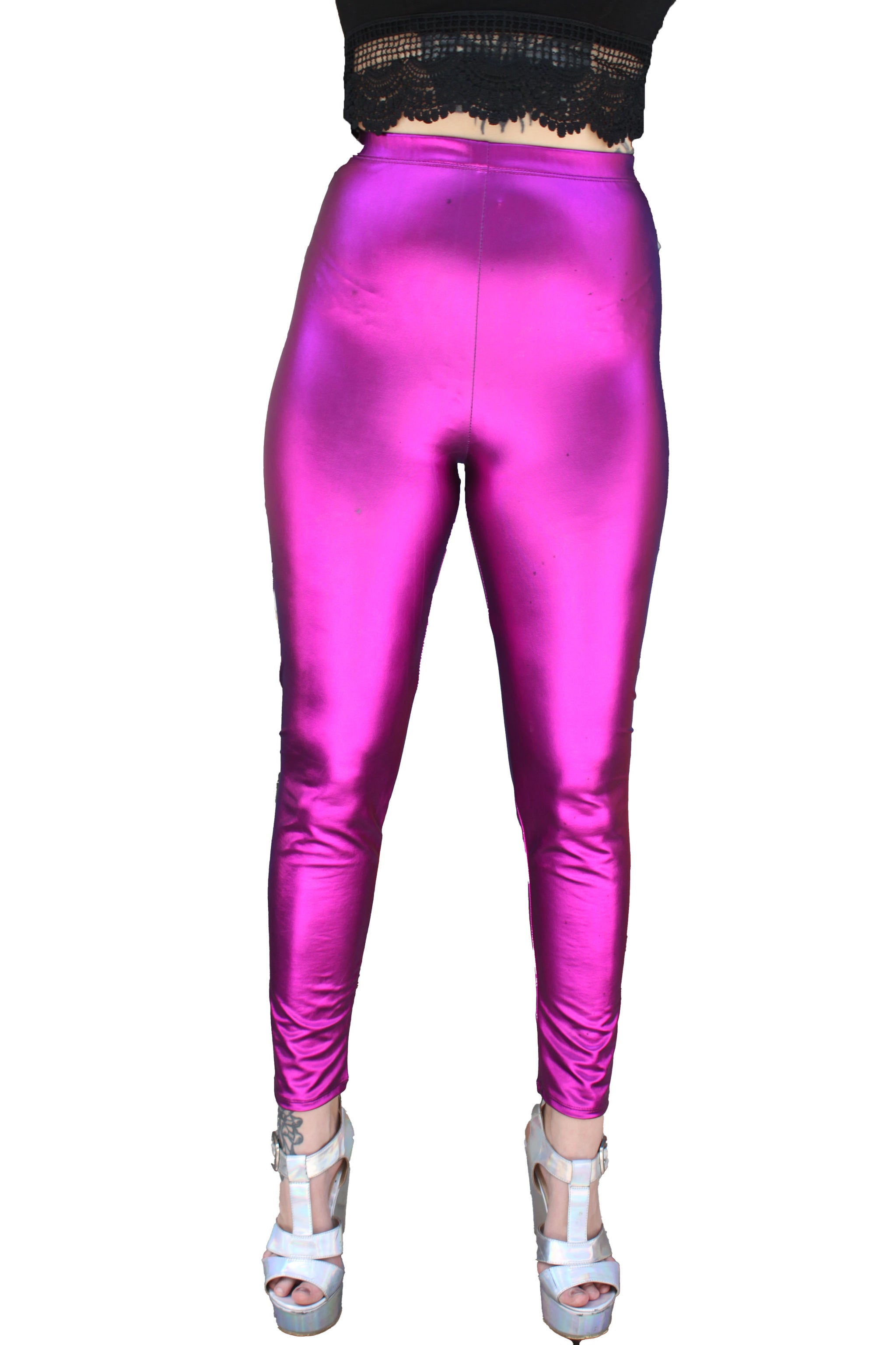 HighWaisted Metallic Purple Leggings Perth Hurly Burly HurlyBurly