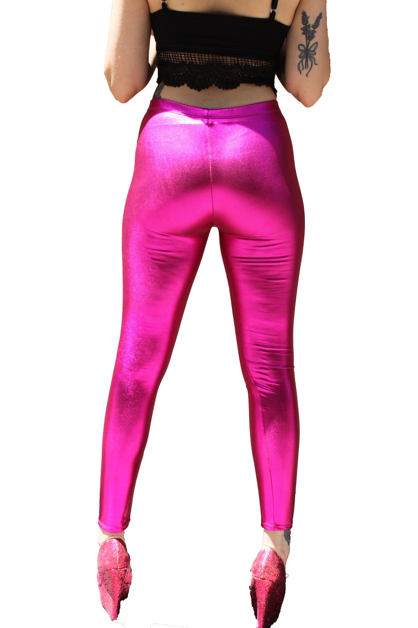 Metallic Hot Pink Leggings