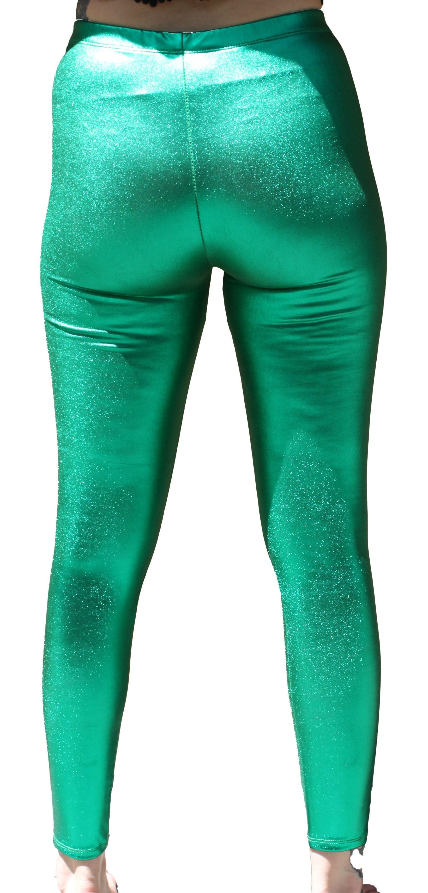 Metallic green outlet tights