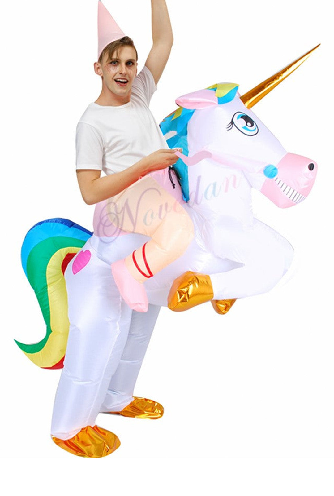 Inflatable Ride On Rainbow Unicorn Costume