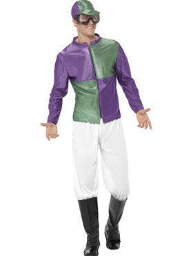 Purple & Green Men's Jockey Costume