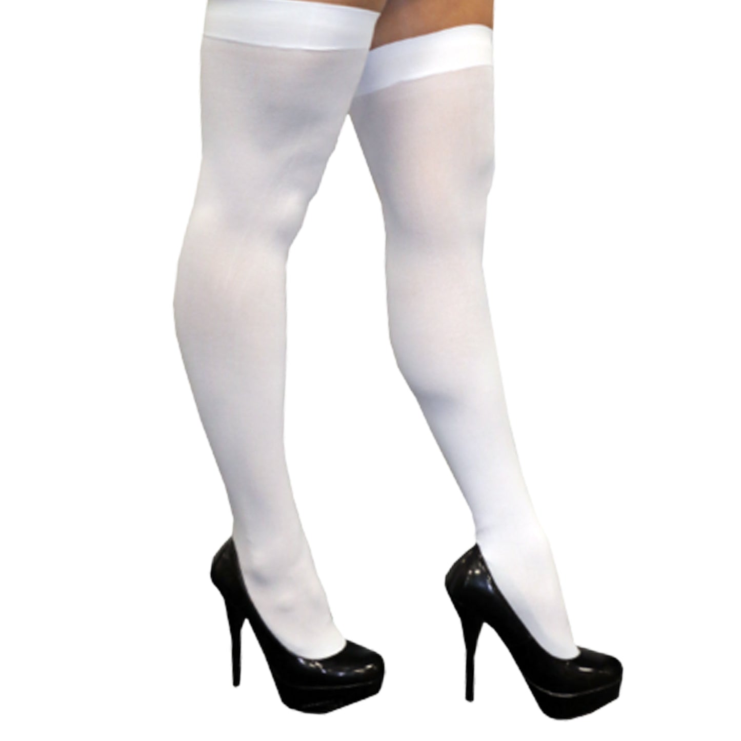 White Thigh High Tights