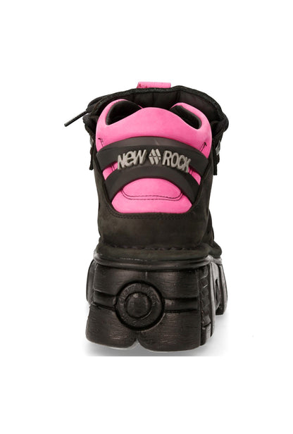 PRE-ORDER M-106-C26 New Rock Black & Pink Platform Shoes