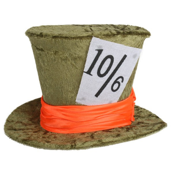 Small Velvet Mad Hatter Green Top Hat