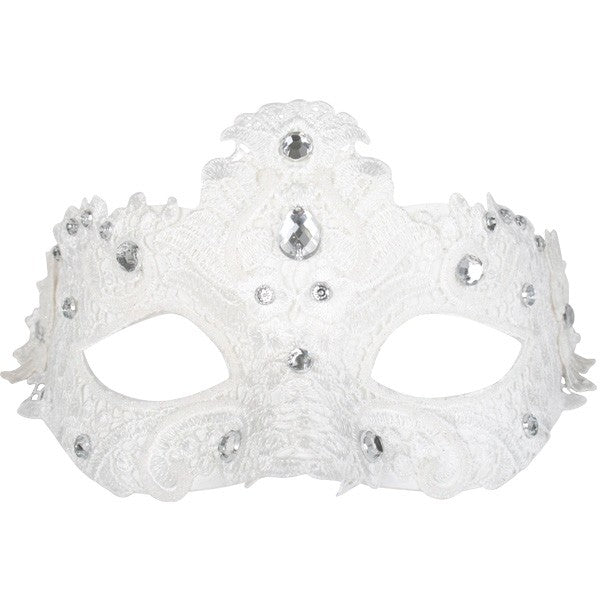 White Glittery Lace Mask