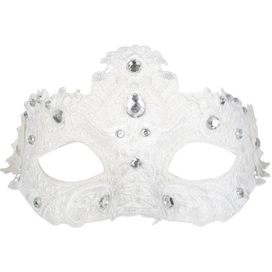 White Glittery Lace Mask