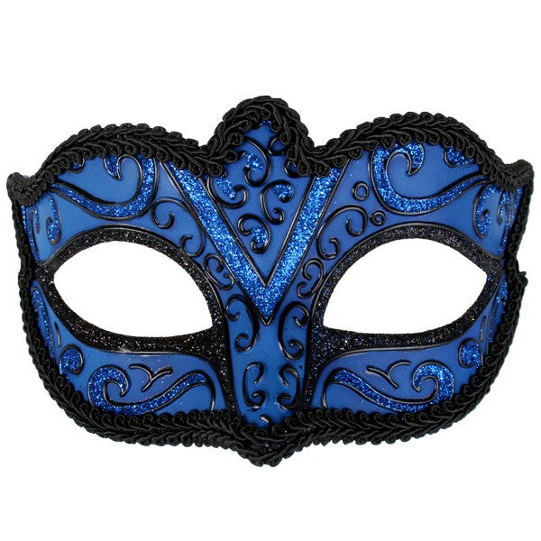 Royal Blue Plain Glitter Mask