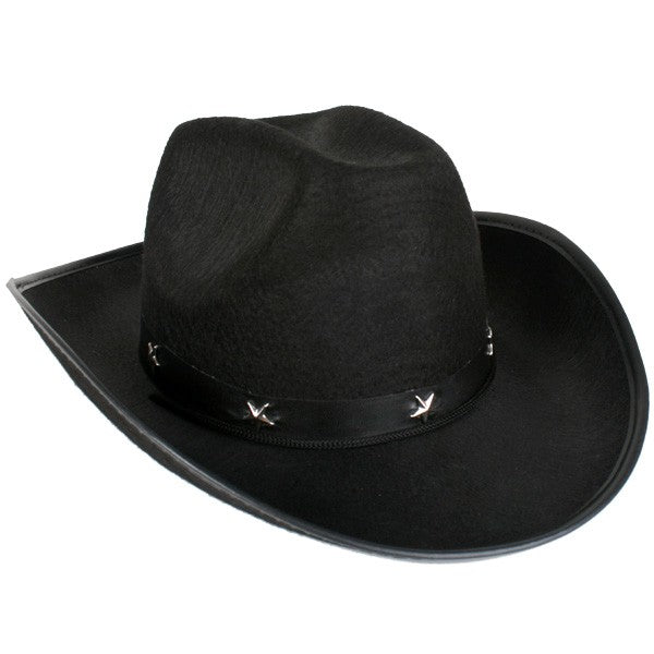 Black Cowboy Hat with Silver Stars