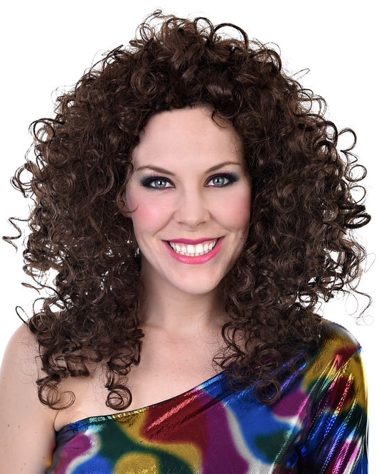 70s Disco Brown Curly Wig