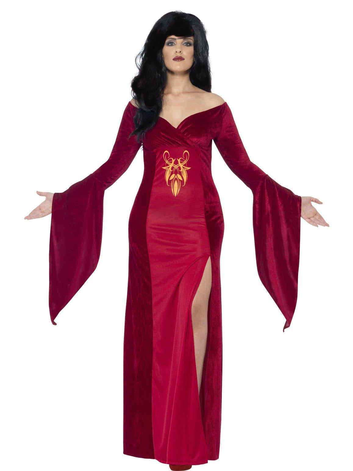 Plus Size Deep Red Medieval Dress