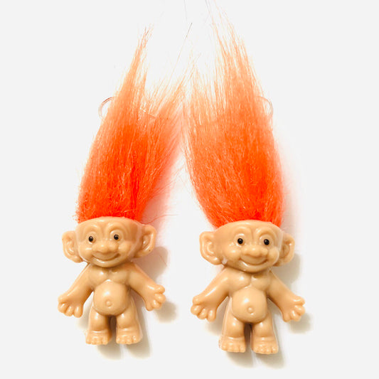 Orange Haired Troll Earrings