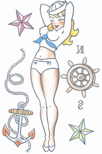 Sailor Girl - Pin Up - Temporary Tattoo