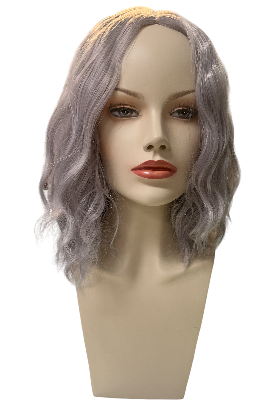 Silver Grey Shoulder Length Loose Wave Wig