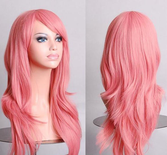 Deluxe Long Wavy Soft Pink Wig