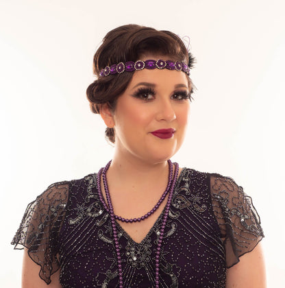 Elegant Beaded 1920's Dress in Purple