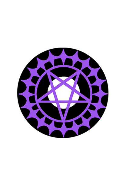 Party Lens #28 Black and Purple Pentagram Contact Lenses