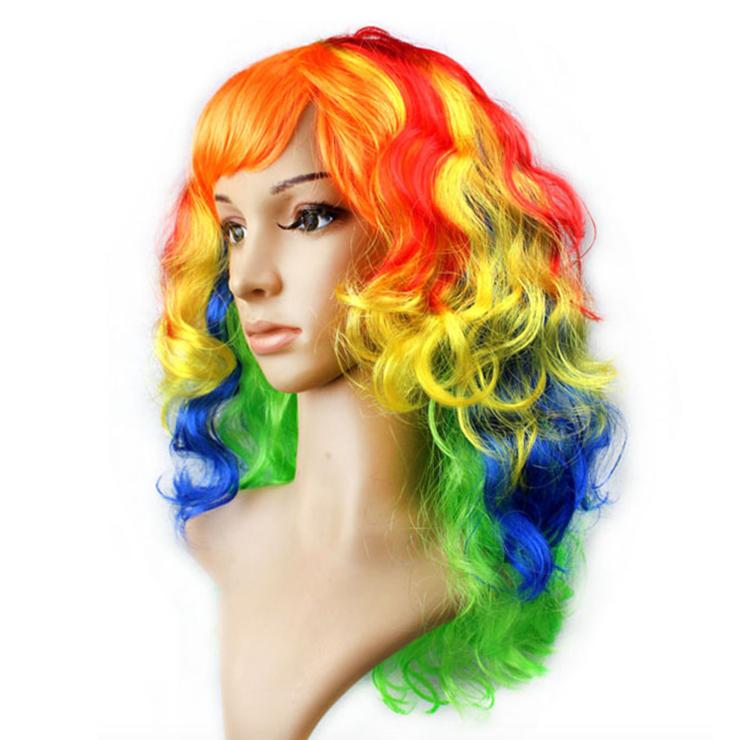 Curly Rainbow Party Wig