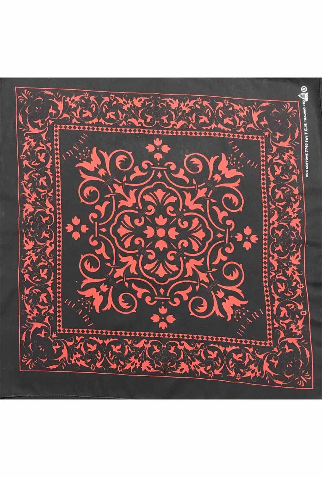 Black with Red Print Bandana