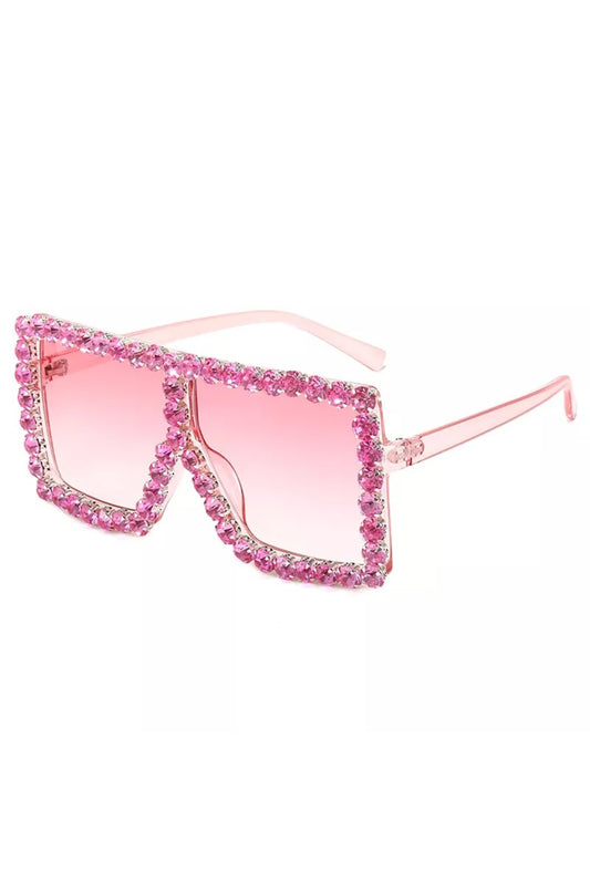 Fashion Rose Rhinestone Frame Glasses