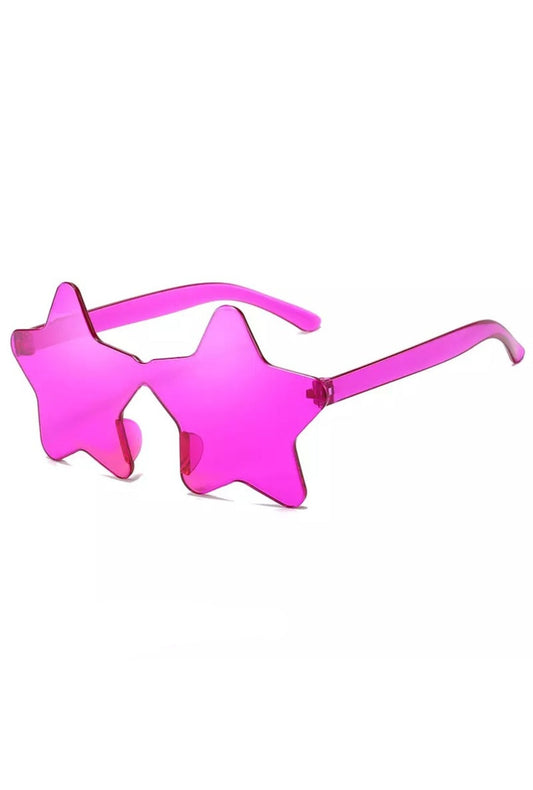 Rose Purple Star Rimless Sunglasses