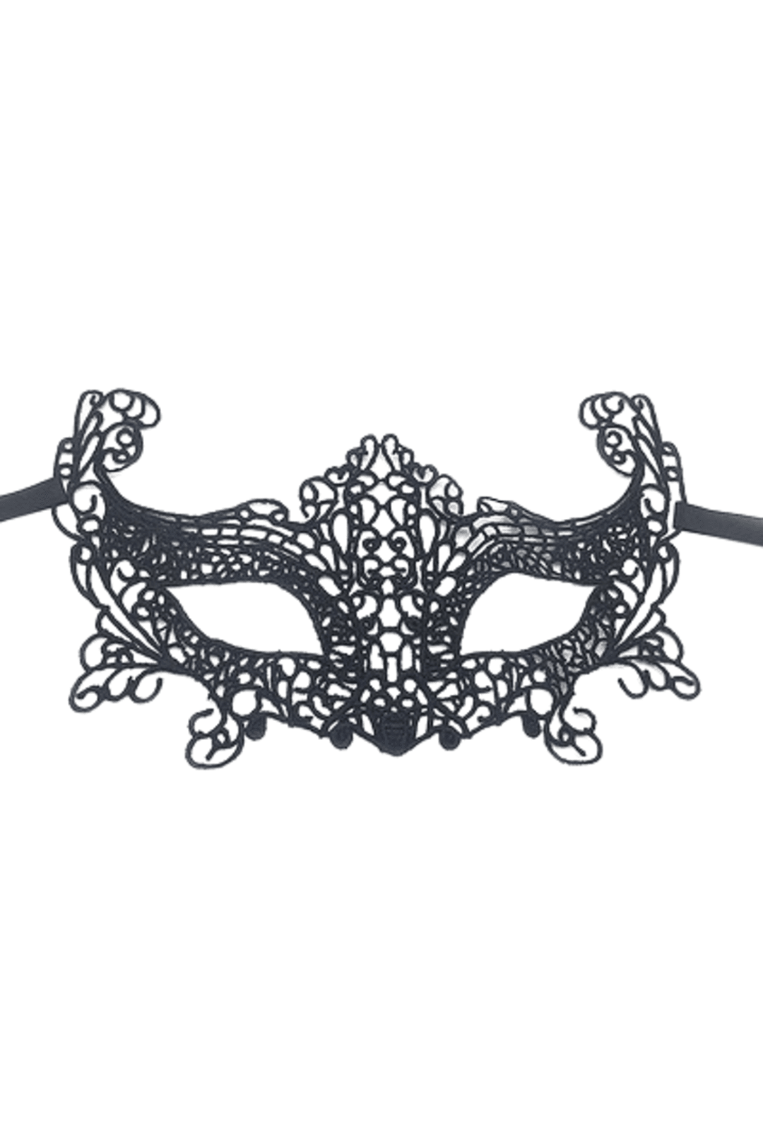 Wide Black Lace Masquerade Mask