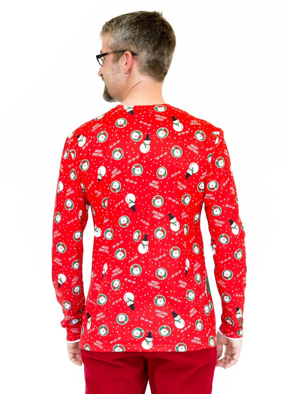 Long Sleeve Printed Christmas Suit Jacket T-Shirt