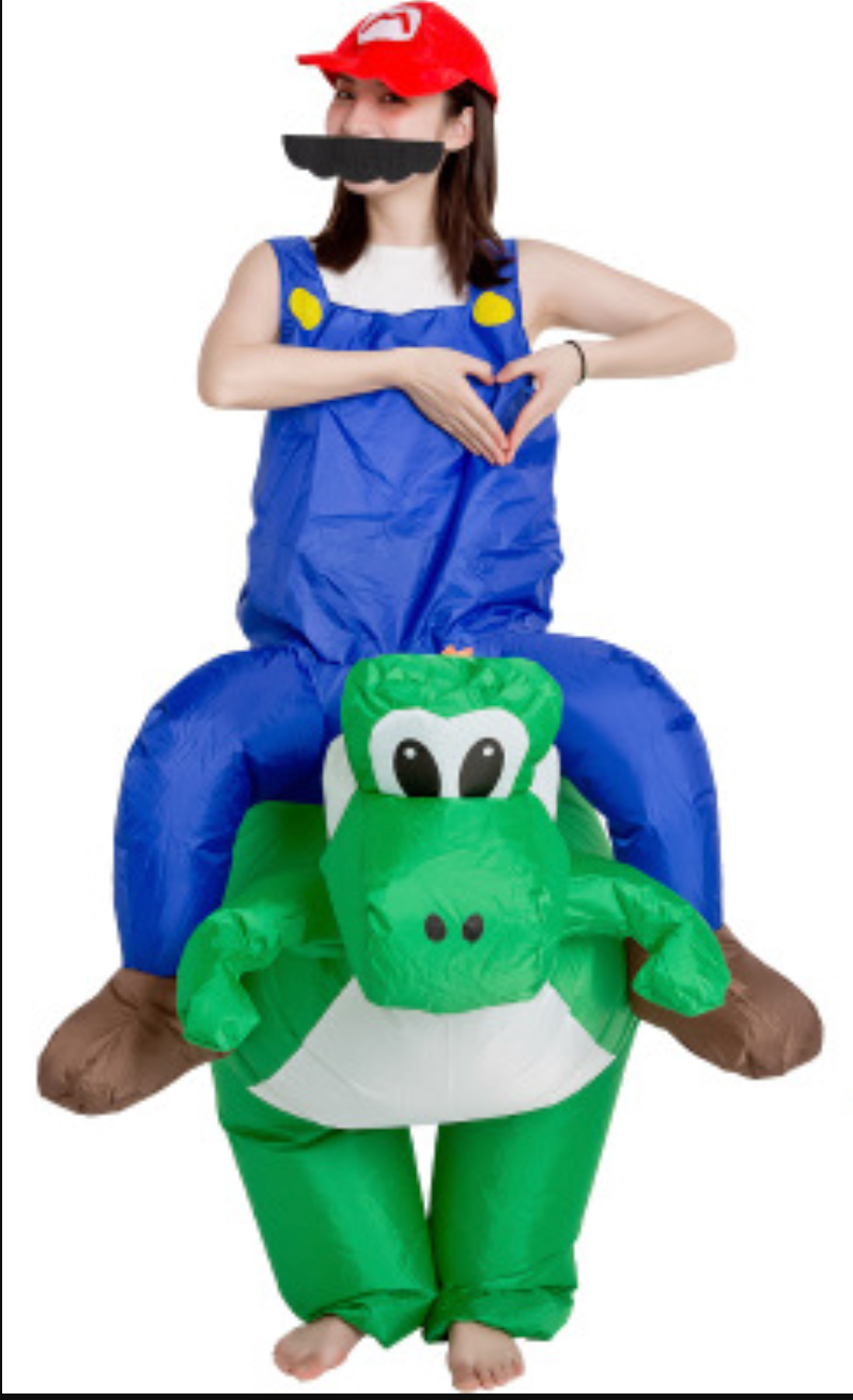 Mario Bros Yoshi Inflatable Ride On Costume