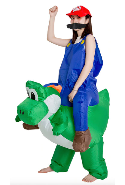 Mario Bros Yoshi Inflatable Ride On Costume