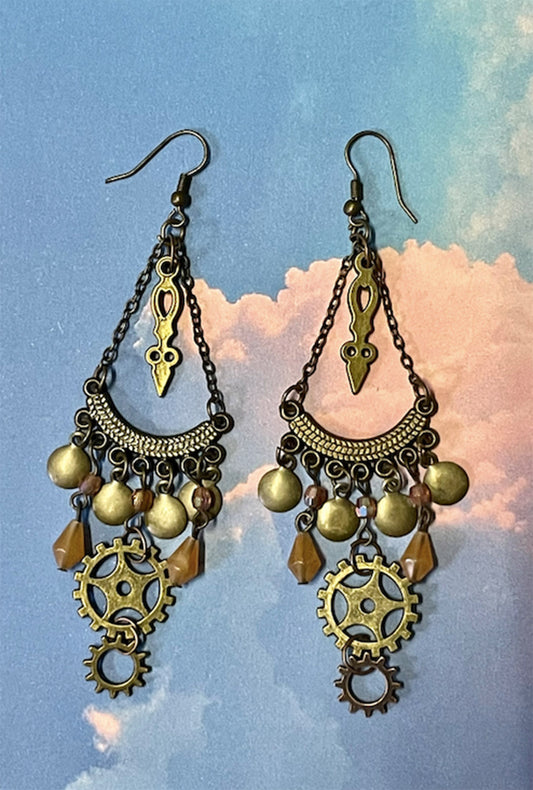 Steampunk Drop Chandelier Earrings (N)