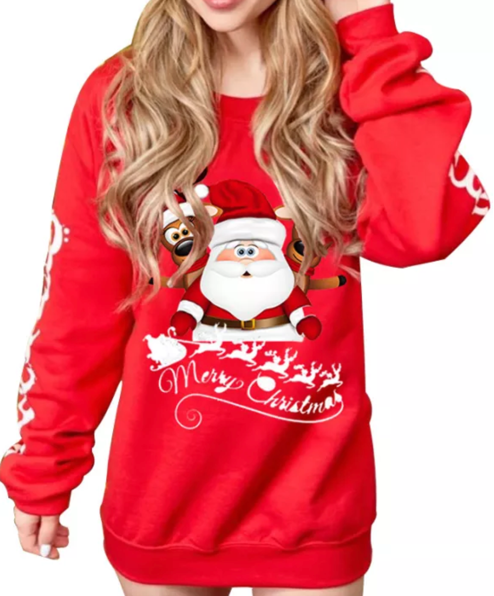 Red Christmas Santa Claus Sweater