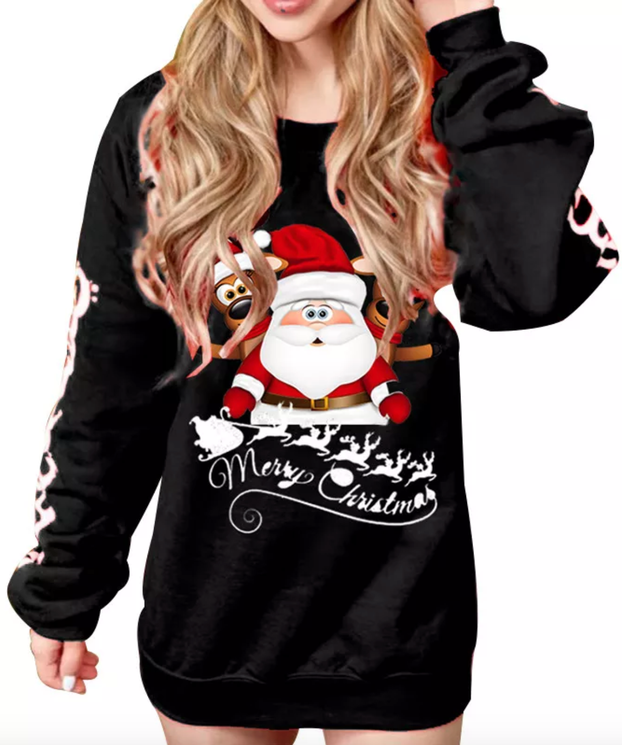 Black Christmas Santa Claus Sweater