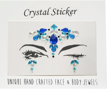 Sparkling Sapphire Crystal Face & Body Jewels