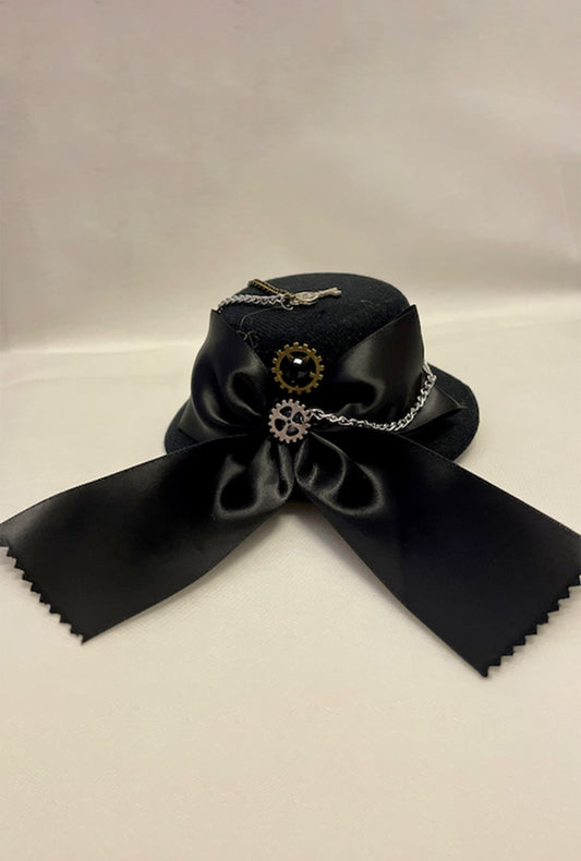Mini Steampunk Hat with Bow, Chains & Bee (E)