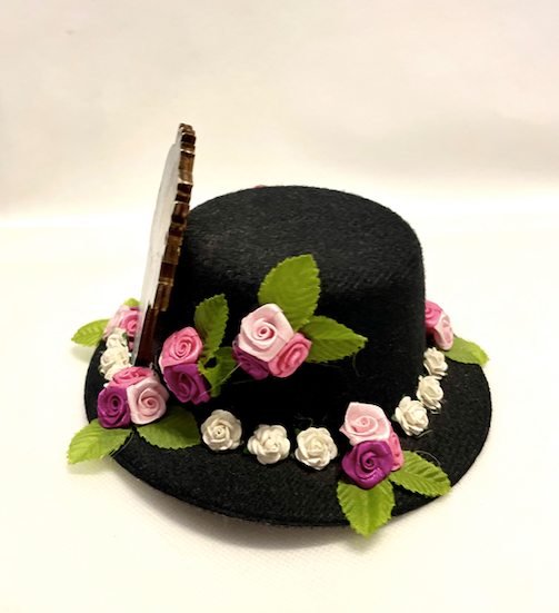 Mini Steampunk Hat with Skull & Roses (H)