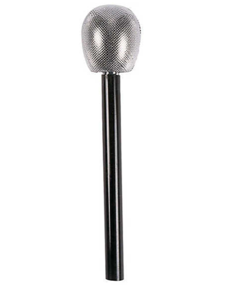 Silver Metallic Microphone Prop