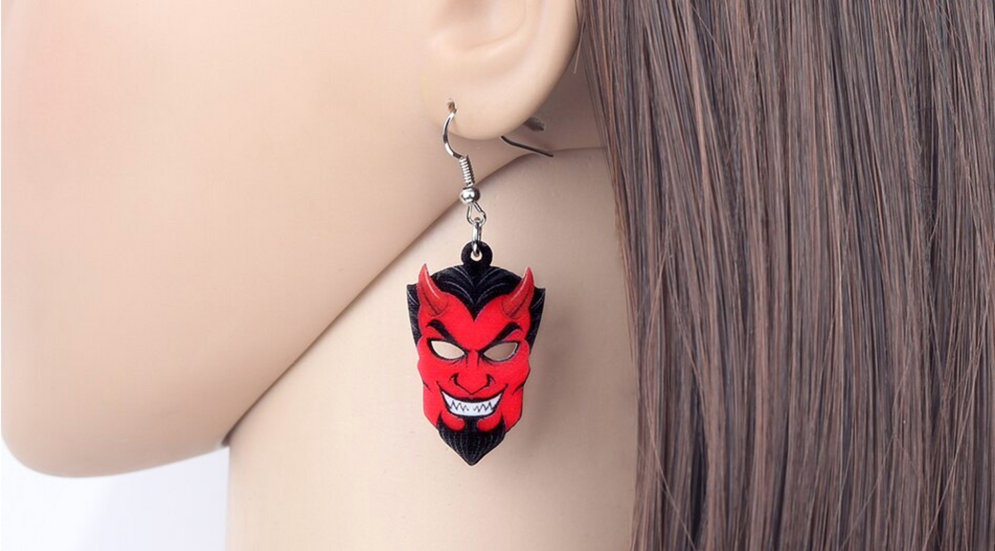 Red Devil Dangle Earrings