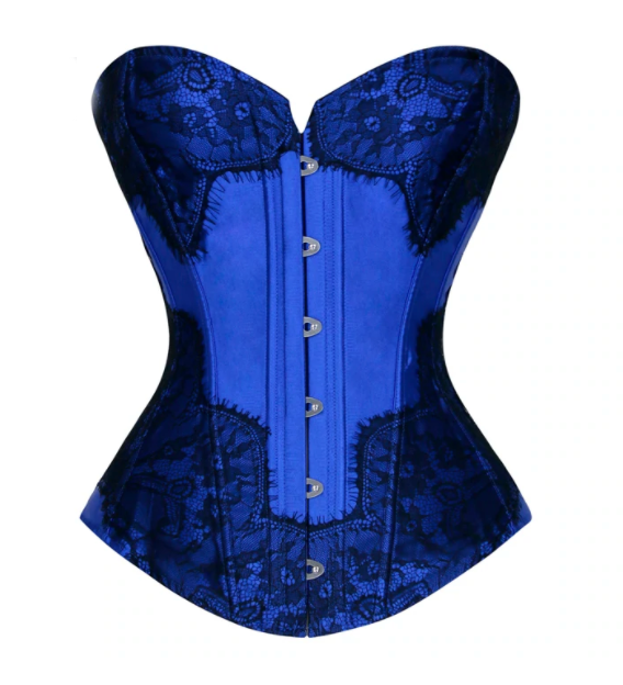 Blue Satin and Lace corset