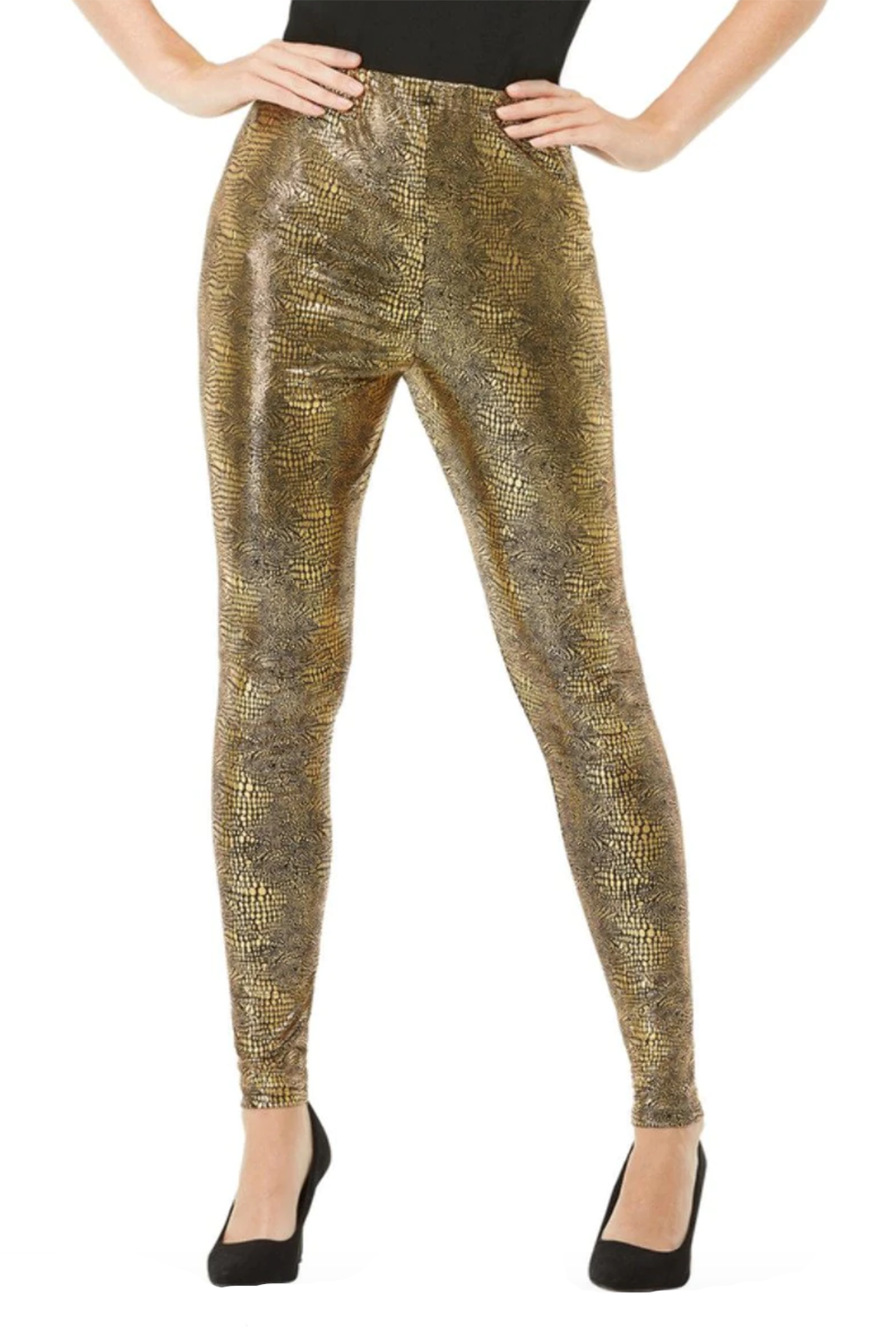 Metallic Gold Scale Leggings