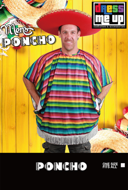 Rainbow Mexican Poncho