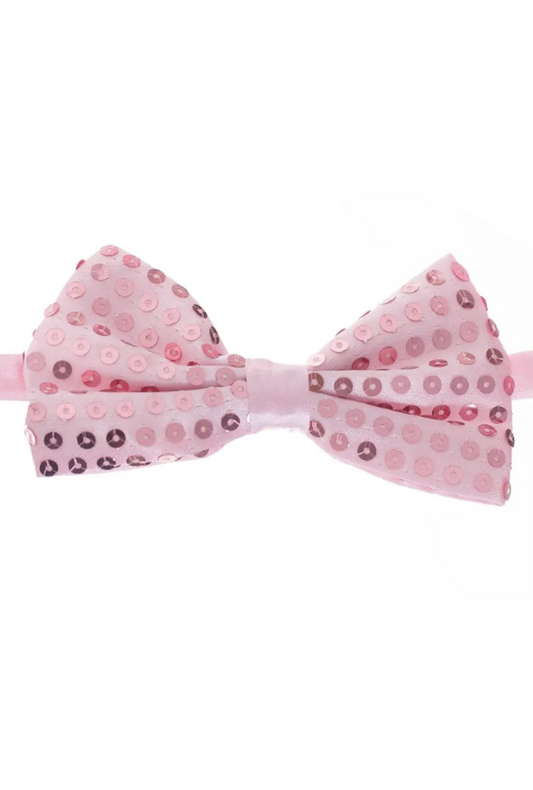 Pale Pink Sequined Bowtie